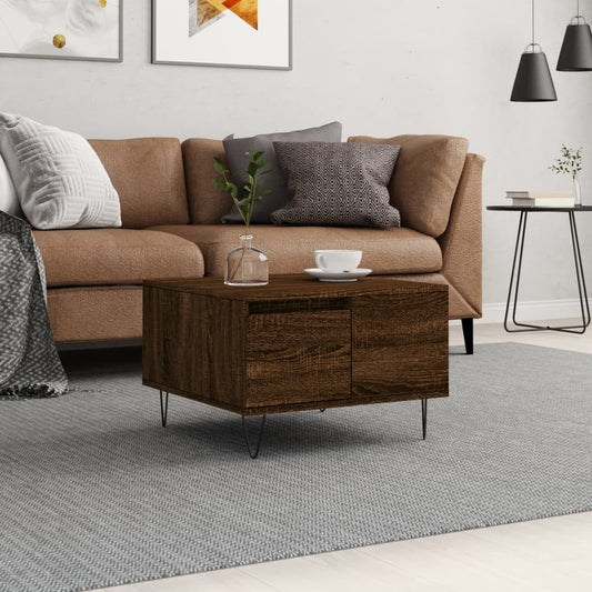 vidaXL Coffee Table Brown Oak 55x55x36.5 cm Engineered Wood