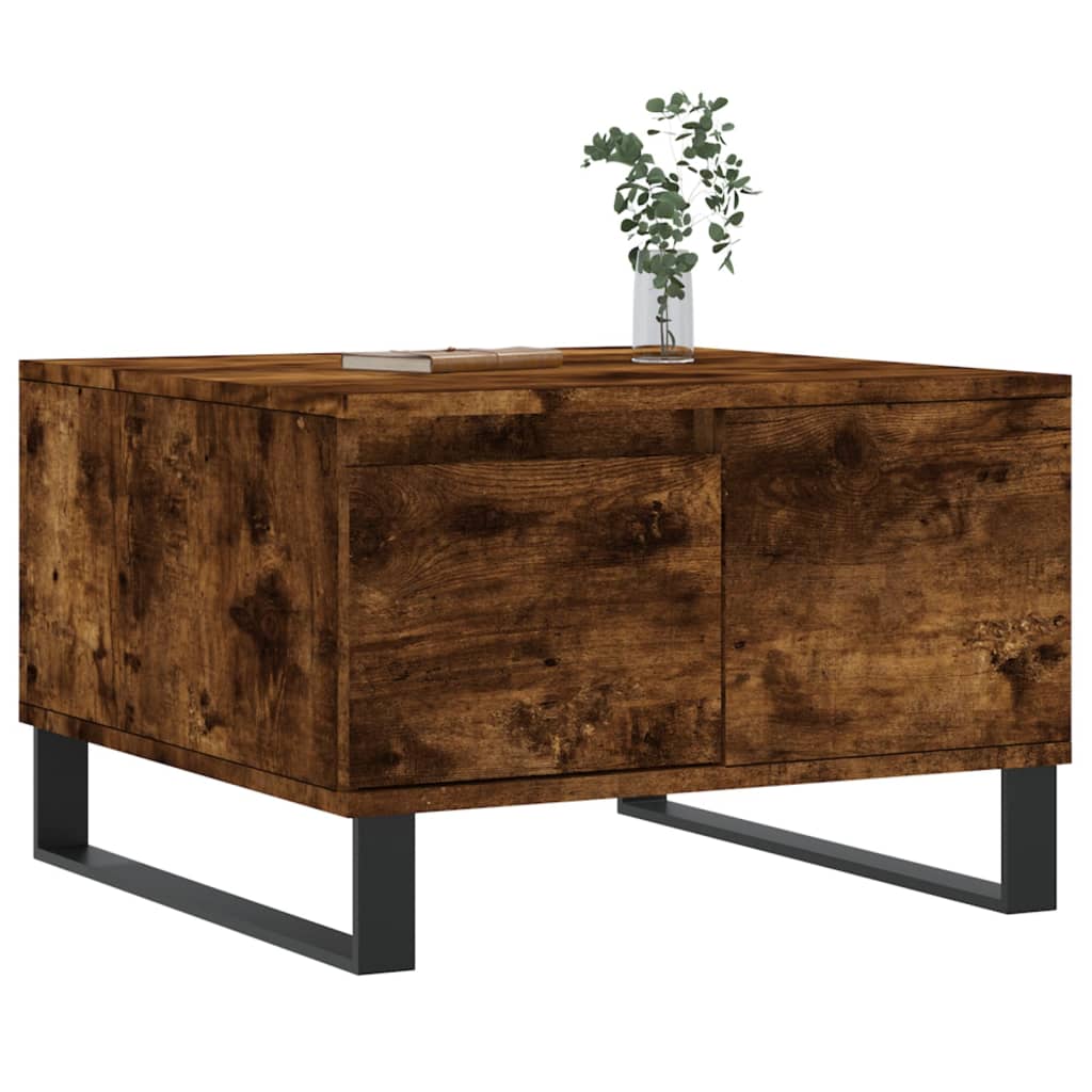 vidaXL Coffee Table Smoked Oak 55x55x36,5 cm Engineered Wood