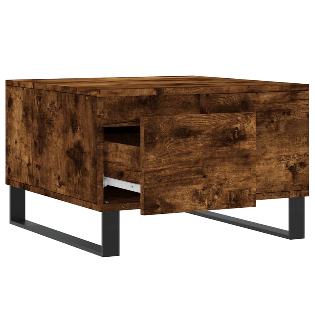 vidaXL Coffee Table Smoked Oak 55x55x36,5 cm Engineered Wood