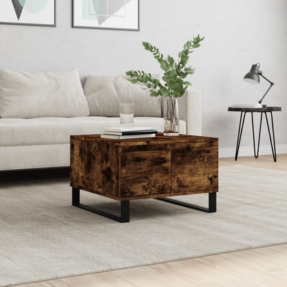 vidaXL Coffee Table Smoked Oak 55x55x36,5 cm Engineered Wood