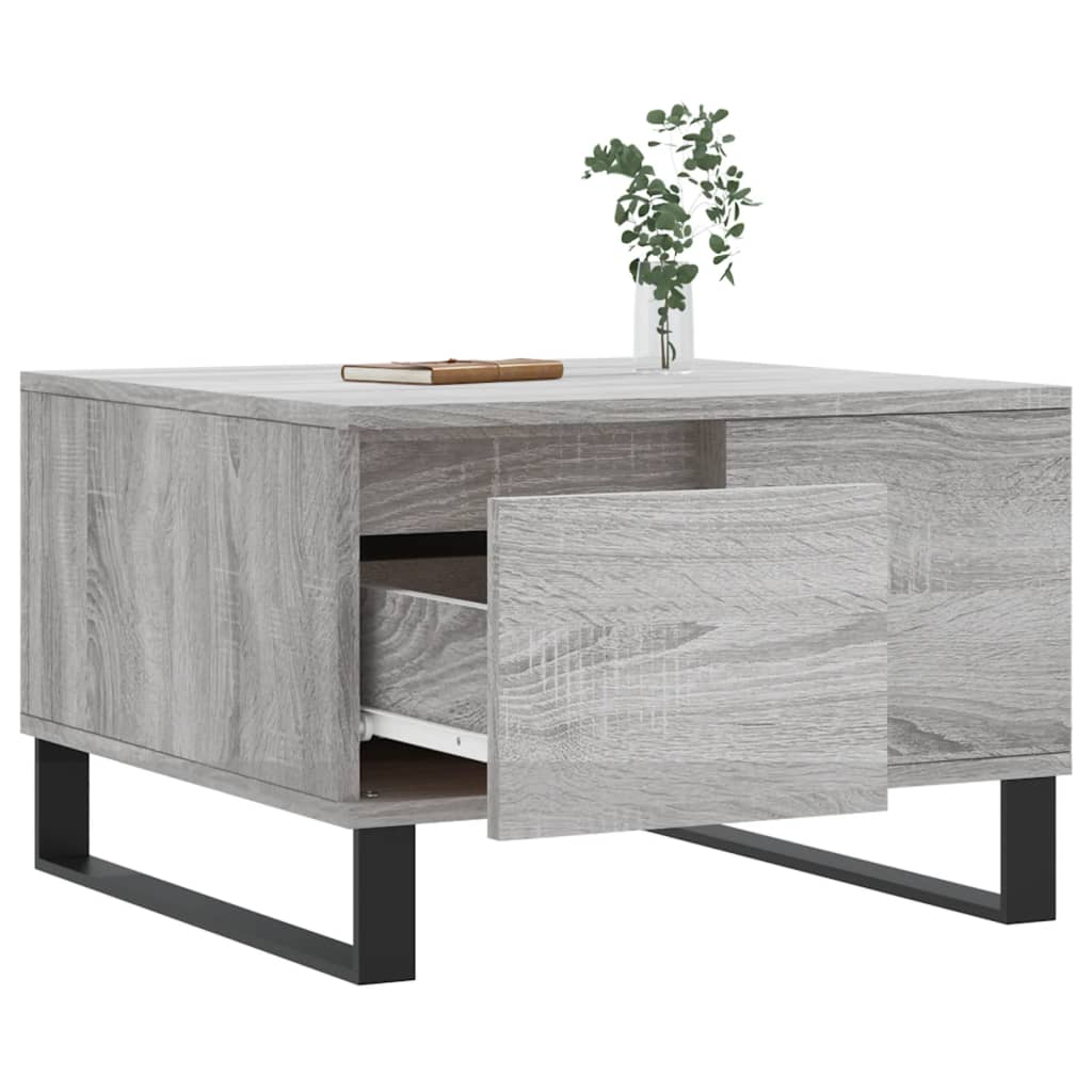 vidaXL Coffee Table Grey Sonoma 55x55x36,5 cm Engineered Wood