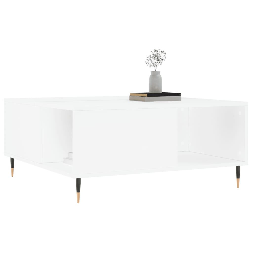 vidaXL Coffee Table White 80x80x36,5 cm Engineered Wood