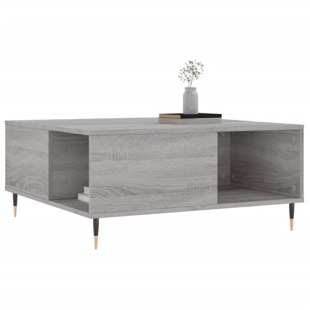 vidaXL Coffee Table Grey Sonoma 80x80x36,5 cm Engineered Wood