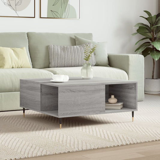 vidaXL Coffee Table Grey Sonoma 80x80x36,5 cm Engineered Wood