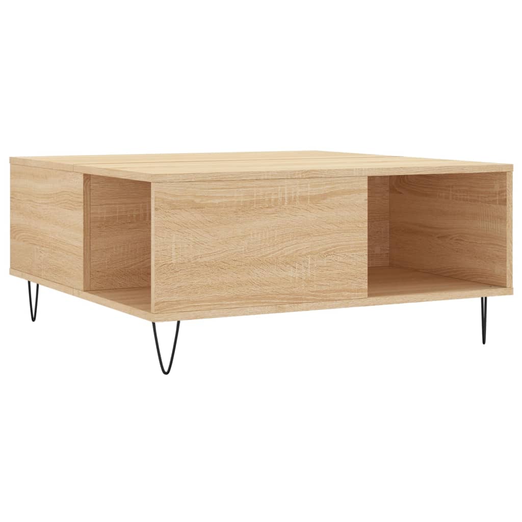 vidaXL Coffee Table Sonoma Oak 80x80x36,5 cm Engineered Wood