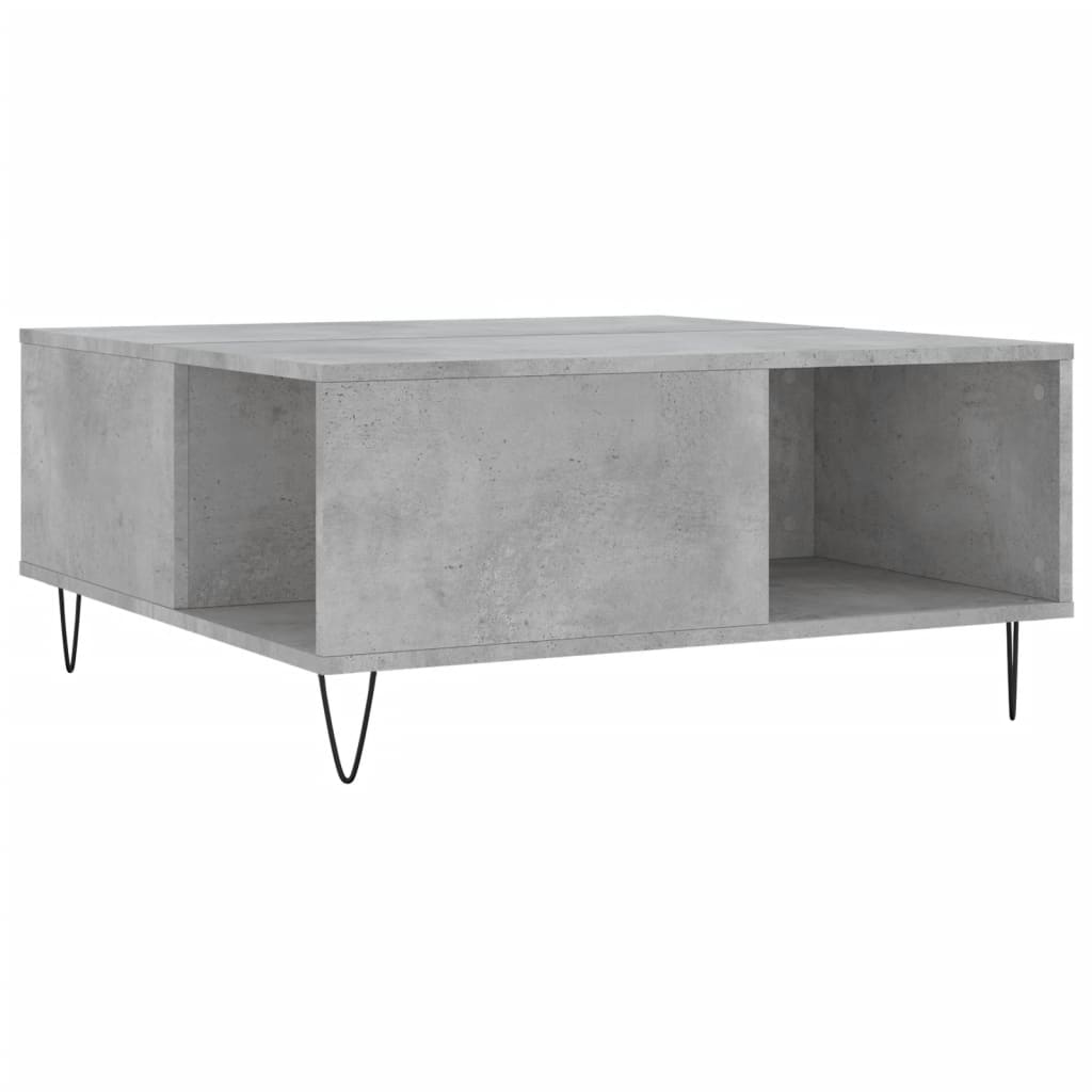 vidaXL Coffee Table Concrete Grey 80x80x36,5 cm Engineered Wood