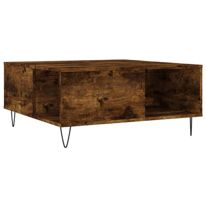 vidaXL Coffee Table Smoked Oak 80x80x36,5 cm Engineered Wood