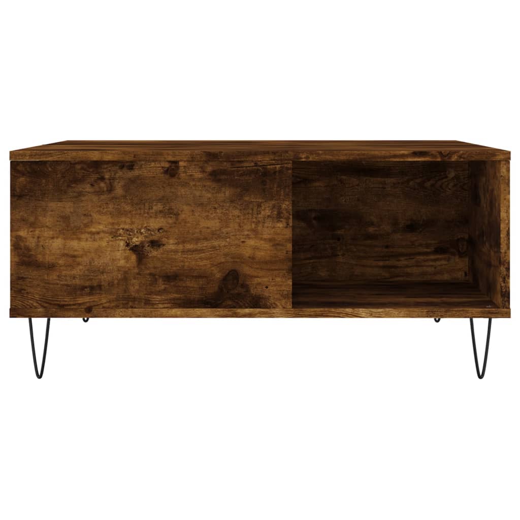 vidaXL Coffee Table Smoked Oak 80x80x36,5 cm Engineered Wood