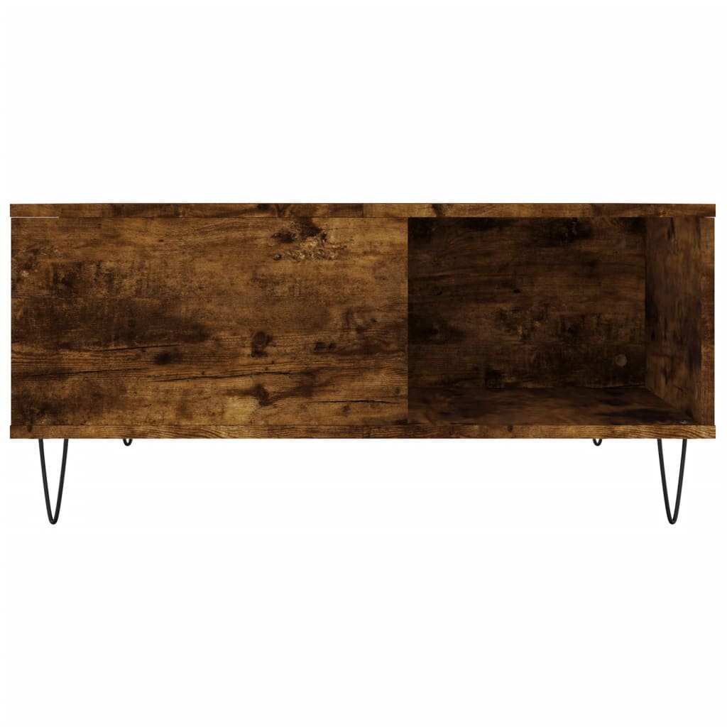 vidaXL Coffee Table Smoked Oak 80x80x36,5 cm Engineered Wood