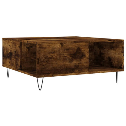 vidaXL Coffee Table Smoked Oak 80x80x36,5 cm Engineered Wood
