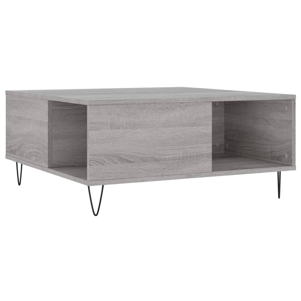vidaXL Coffee Table Grey Sonoma 80x80x36,5 cm Engineered Wood
