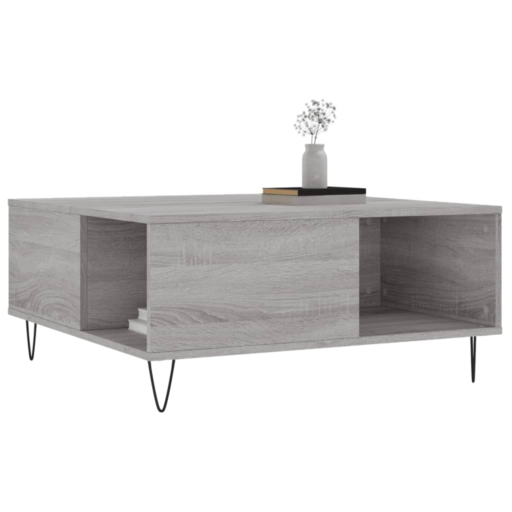 vidaXL Coffee Table Grey Sonoma 80x80x36,5 cm Engineered Wood
