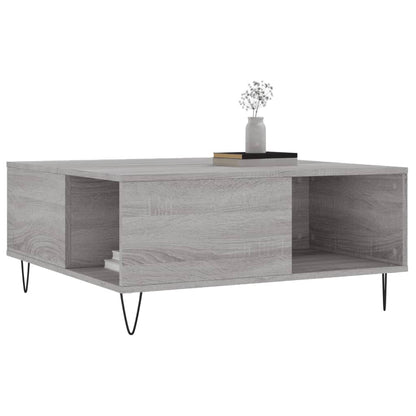 vidaXL Coffee Table Grey Sonoma 80x80x36,5 cm Engineered Wood