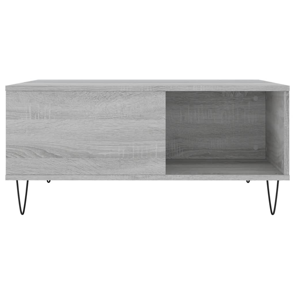 vidaXL Coffee Table Grey Sonoma 80x80x36,5 cm Engineered Wood