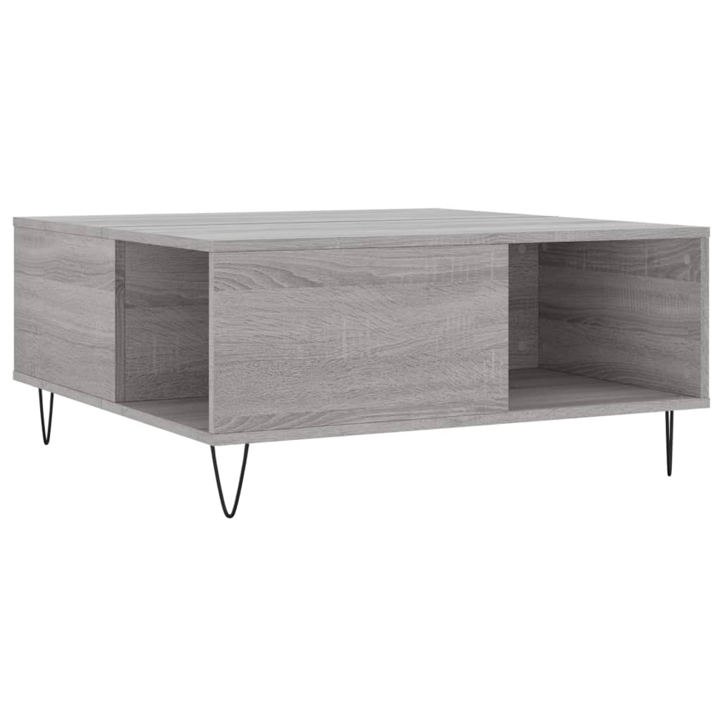 vidaXL Coffee Table Grey Sonoma 80x80x36,5 cm Engineered Wood