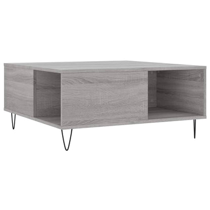 vidaXL Coffee Table Grey Sonoma 80x80x36,5 cm Engineered Wood