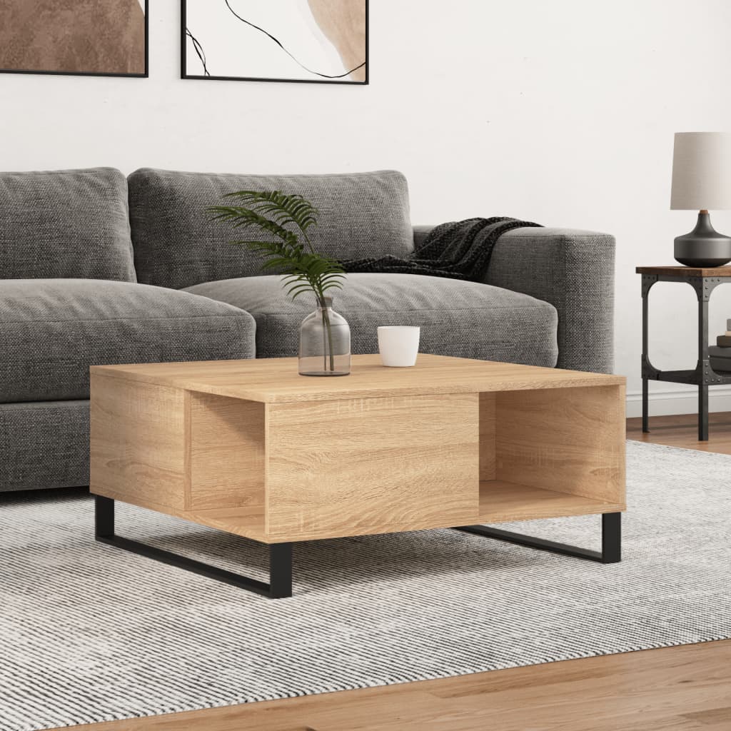 vidaXL Coffee Table Sonoma Oak 80x80x36,5 cm Engineered Wood