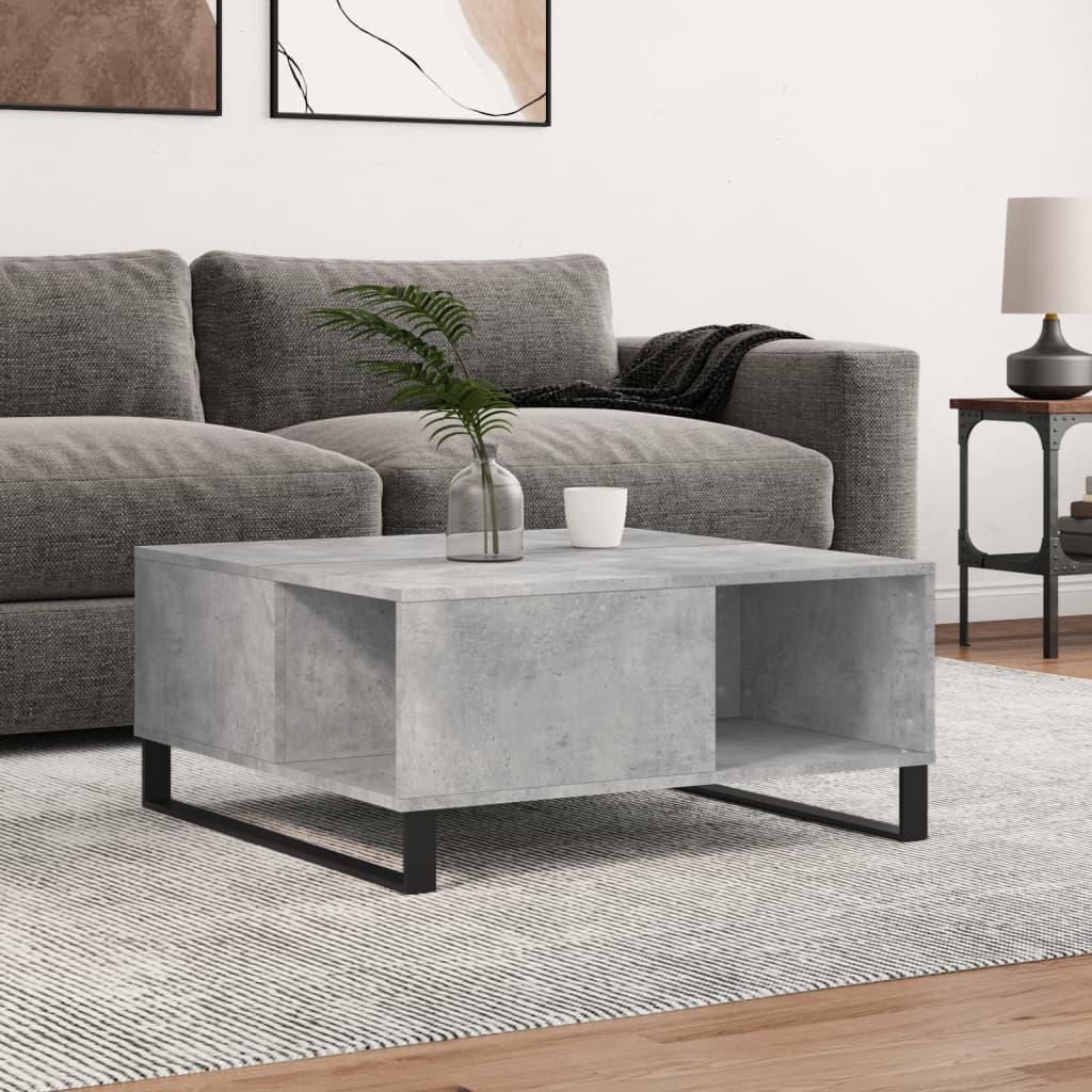 vidaXL Coffee Table Concrete Grey 80x80x36.5 cm Engineered Wood