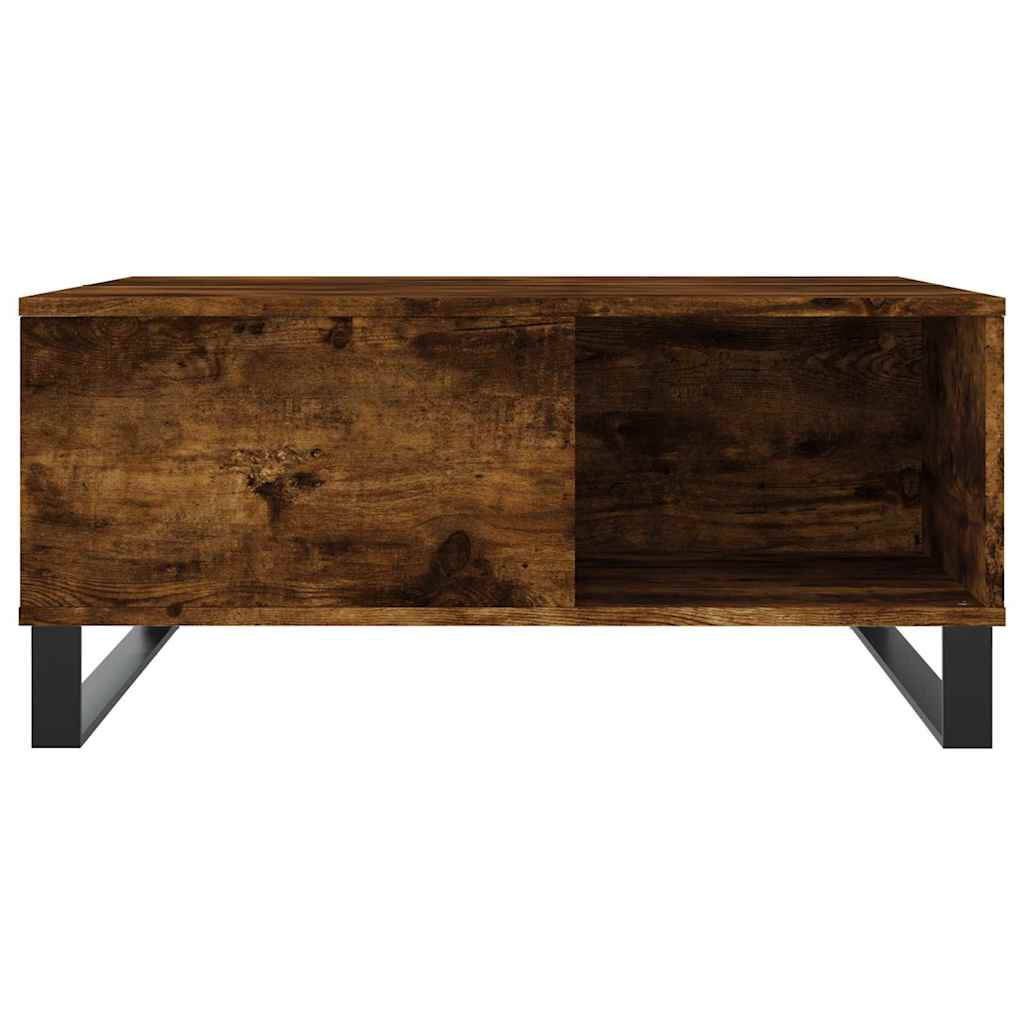 vidaXL Coffee Table Smoked Oak 80x80x36.5 cm Engineered Wood