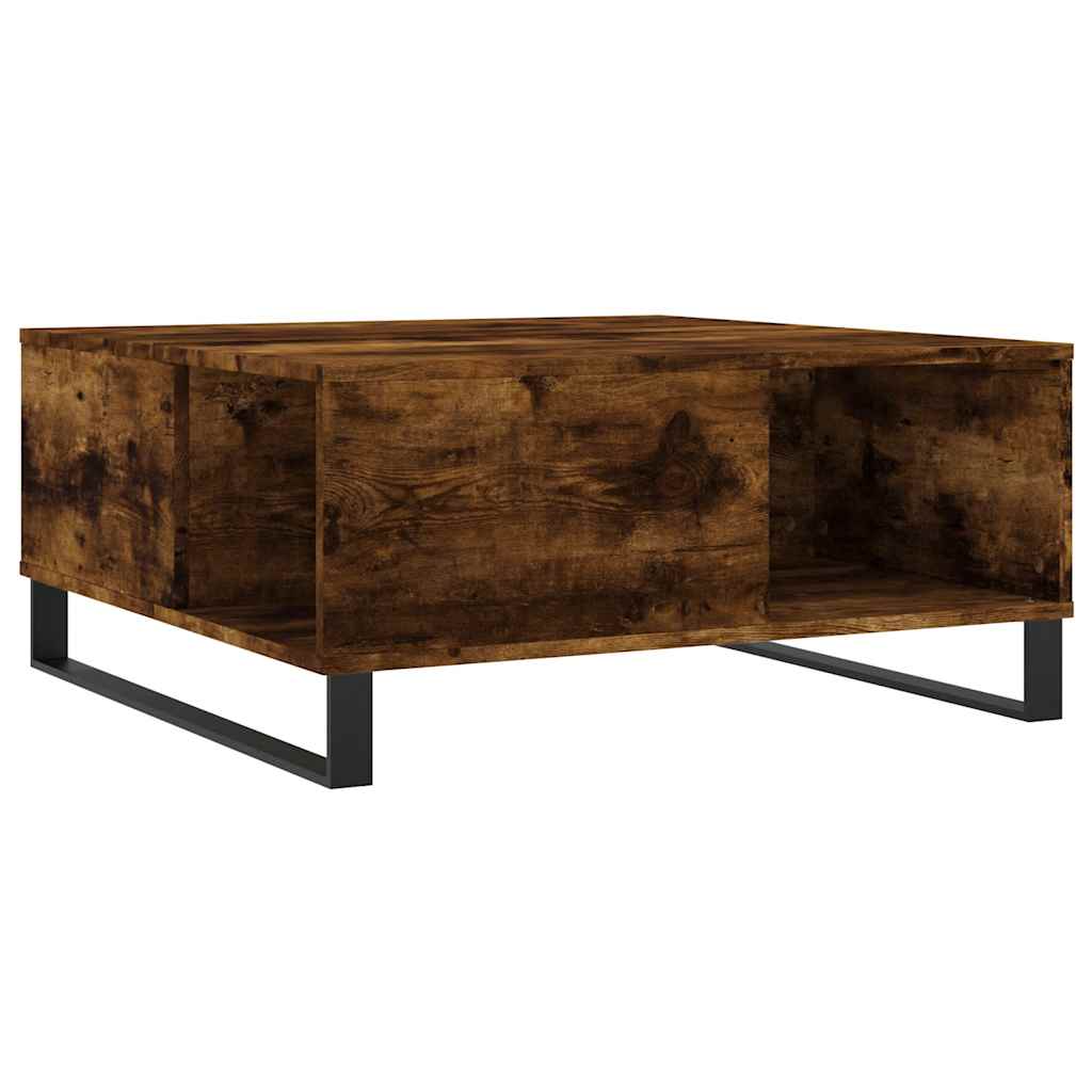 vidaXL Coffee Table Smoked Oak 80x80x36.5 cm Engineered Wood