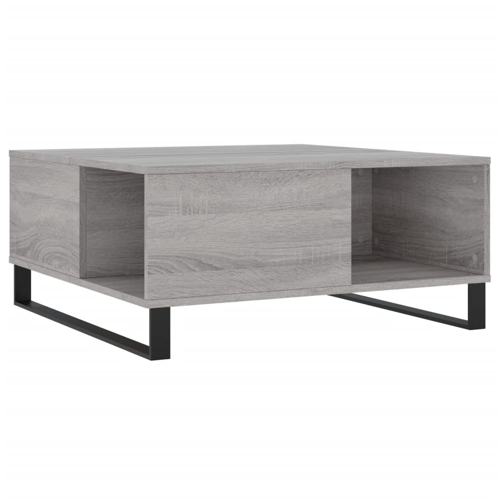 vidaXL Coffee Table Grey Sonoma 80x80x36.5 cm Engineered Wood