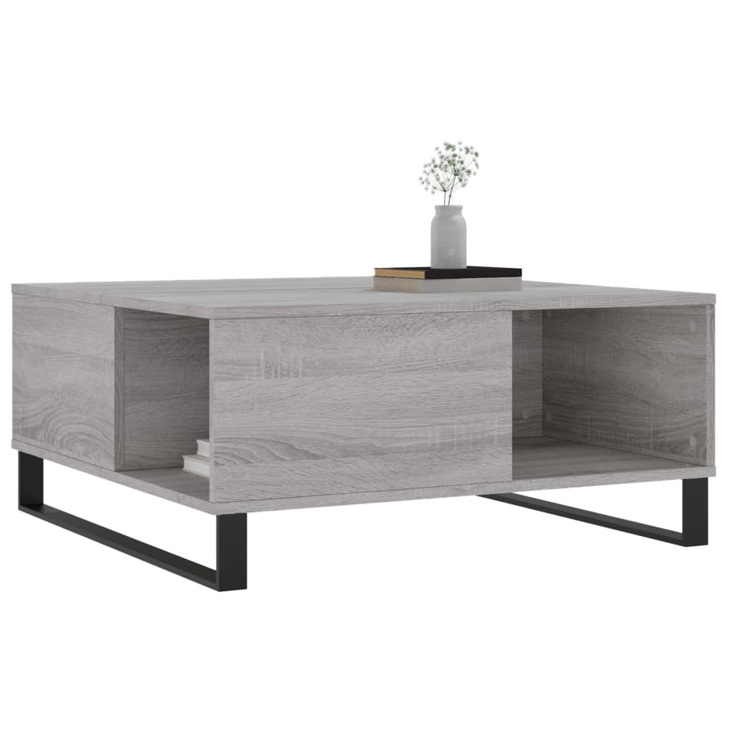 vidaXL Coffee Table Grey Sonoma 80x80x36,5 cm Engineered Wood