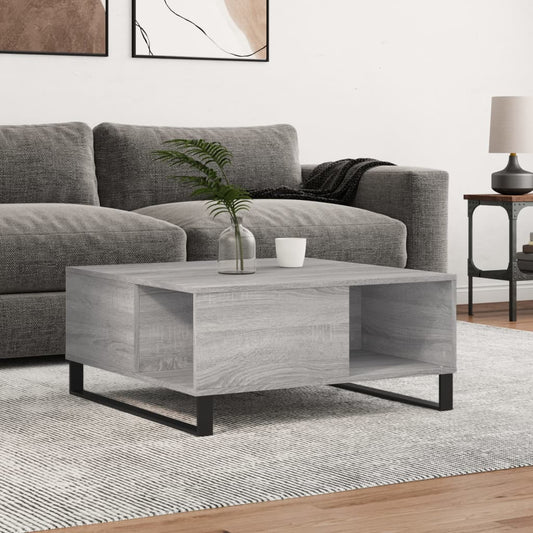 vidaXL Coffee Table Grey Sonoma 80x80x36,5 cm Engineered Wood