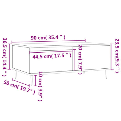 vidaXL Coffee Table White 90x50x36.5 cm Engineered Wood