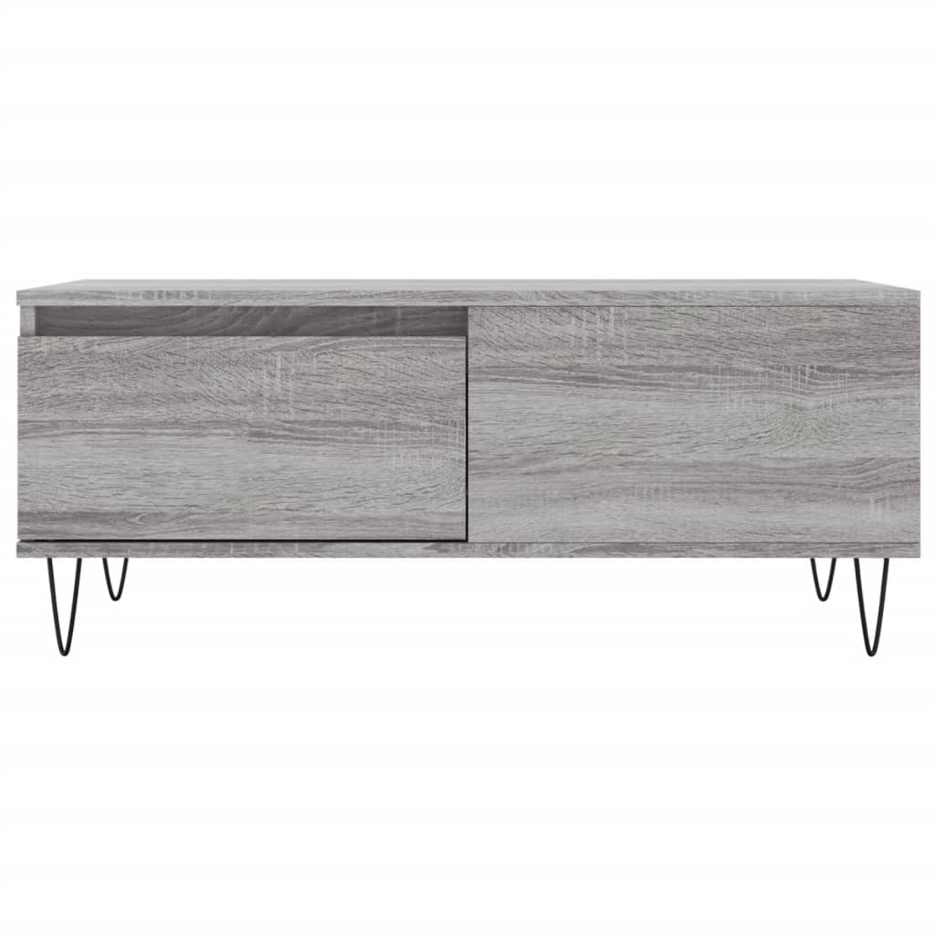 vidaXL Coffee Table Grey Sonoma 90x50x36,5 cm Engineered Wood