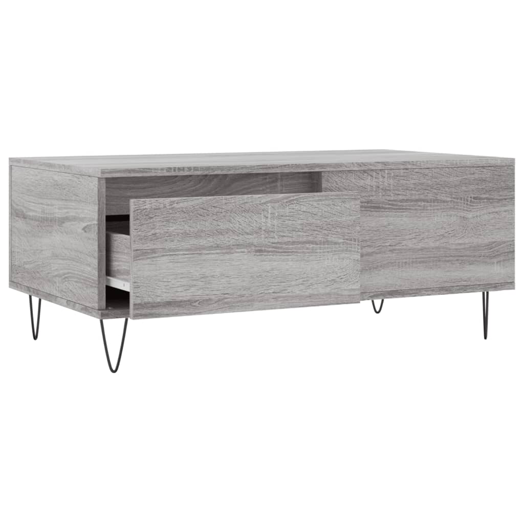 vidaXL Coffee Table Grey Sonoma 90x50x36,5 cm Engineered Wood