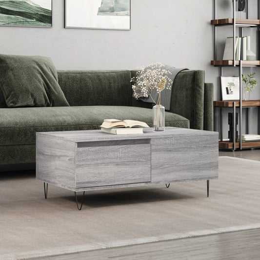 vidaXL Coffee Table Grey Sonoma 90x50x36,5 cm Engineered Wood