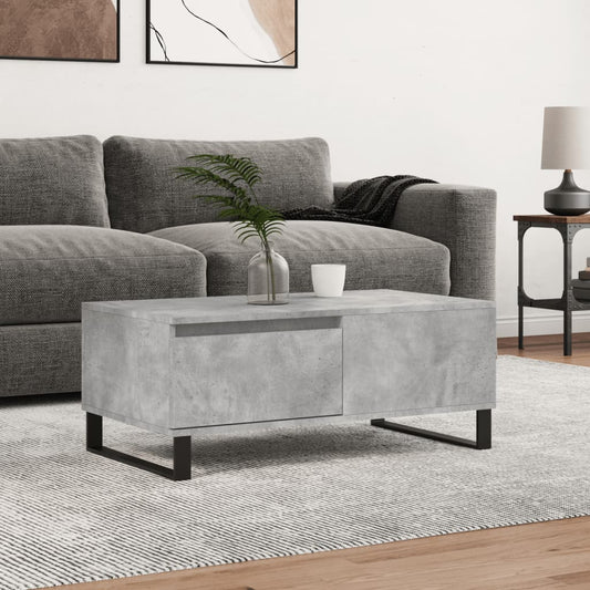 vidaXL Coffee Table Concrete Grey 90x50x36,5 cm Engineered Wood