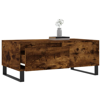vidaXL Coffee Table Smoked Oak 90x50x36,5 cm Engineered Wood