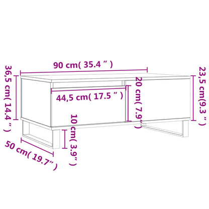 vidaXL Coffee Table Smoked Oak 90x50x36.5 cm Engineered Wood