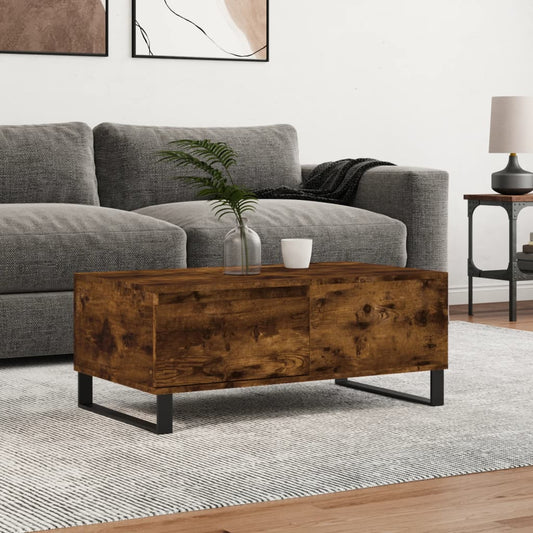 vidaXL Coffee Table Smoked Oak 90x50x36,5 cm Engineered Wood
