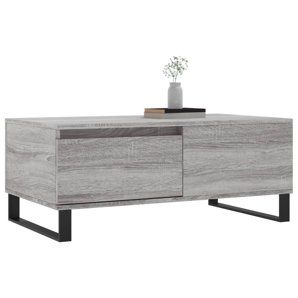 vidaXL Coffee Table Grey Sonoma 90x50x36,5 cm Engineered Wood