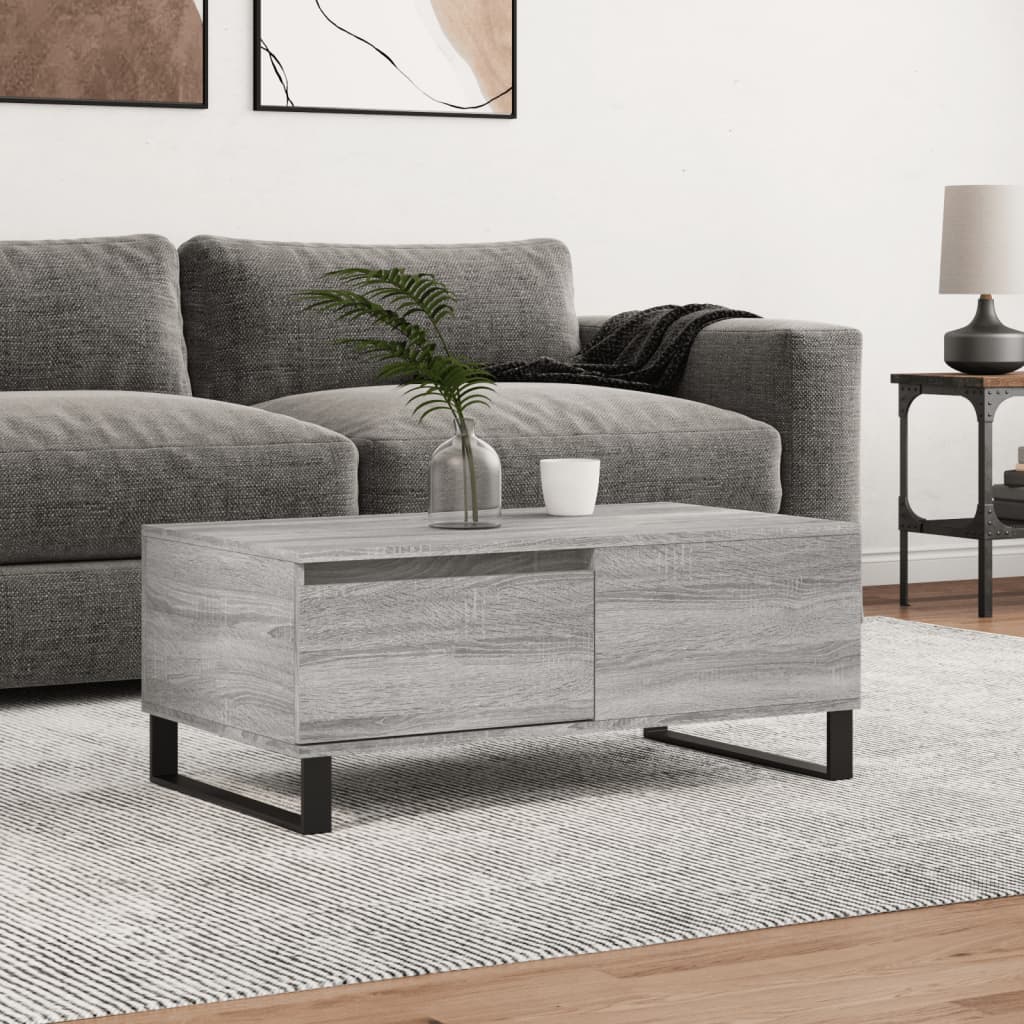 vidaXL Coffee Table Grey Sonoma 90x50x36.5 cm Engineered Wood