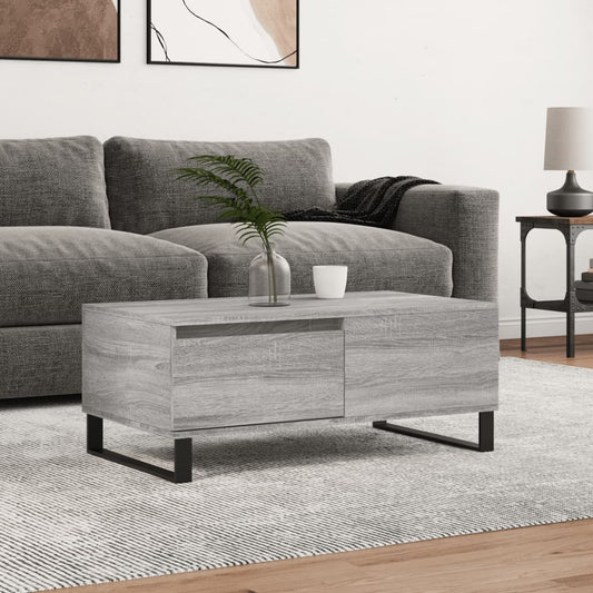 vidaXL Coffee Table Grey Sonoma 90x50x36,5 cm Engineered Wood