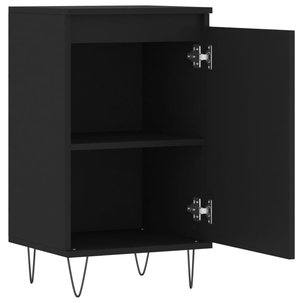 vidaXL Sideboards 2 pcs Black 40x35x70 cm Engineered Wood