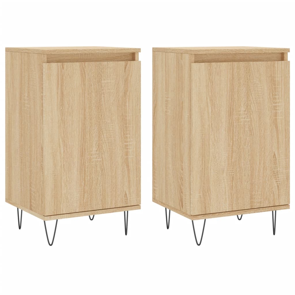 vidaXL Sideboards 2 pcs Sonoma Oak 40x35x70 cm Engineered Wood