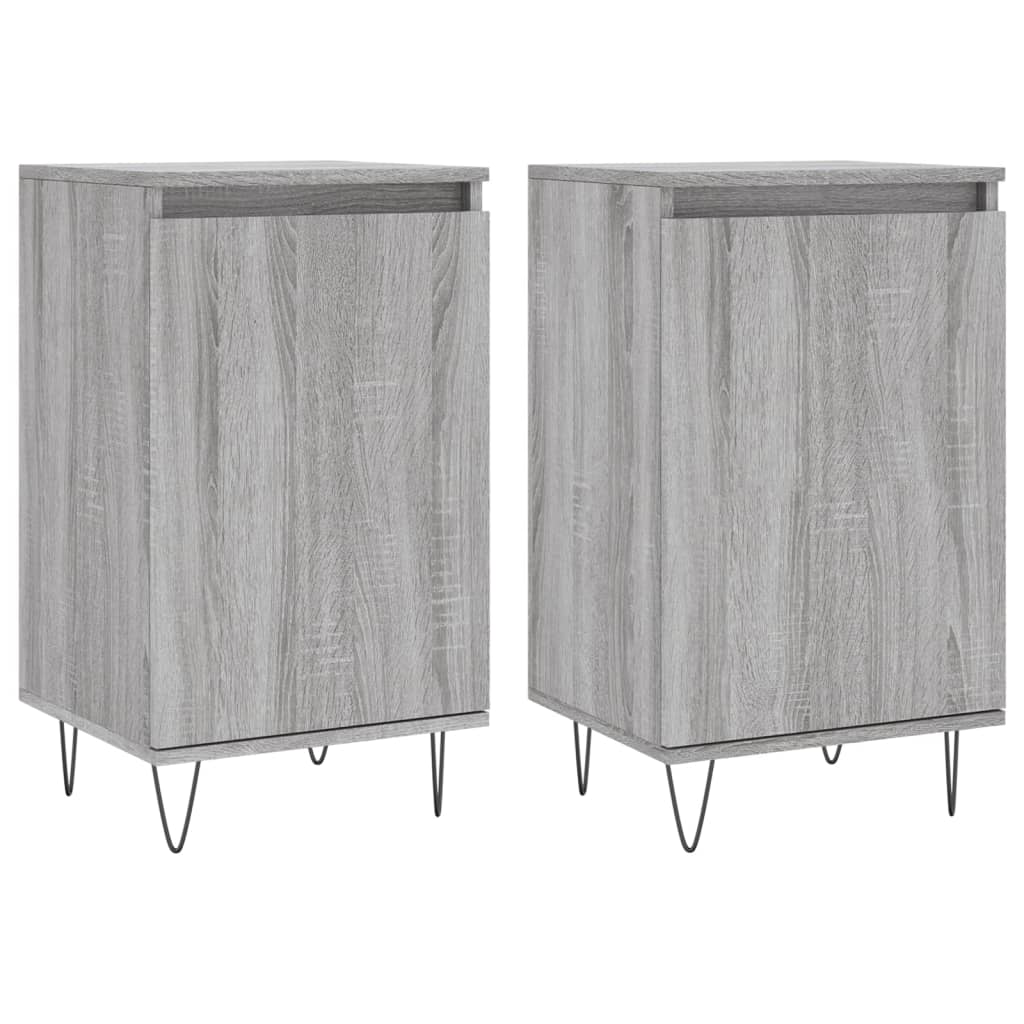 vidaXL Sideboards 2 pcs Grey Sonoma 40x35x70 cm Engineered Wood