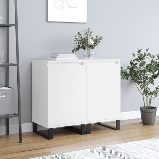 vidaXL Sideboards 2 pcs White 40x35x70 cm Engineered Wood