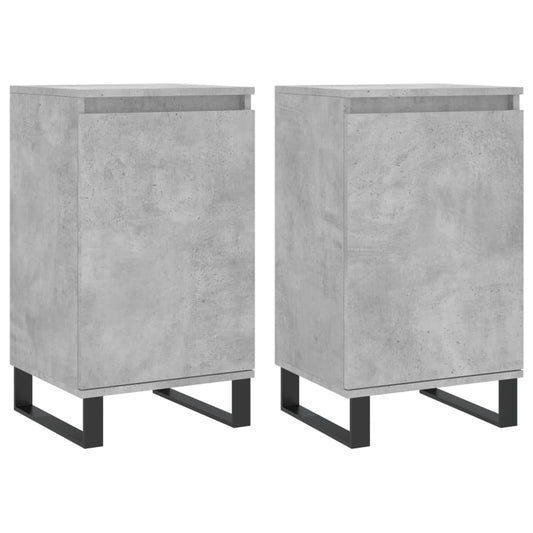 vidaXL Sideboards 2 pcs Concrete Grey 40x35x70 cm Engineered Wood