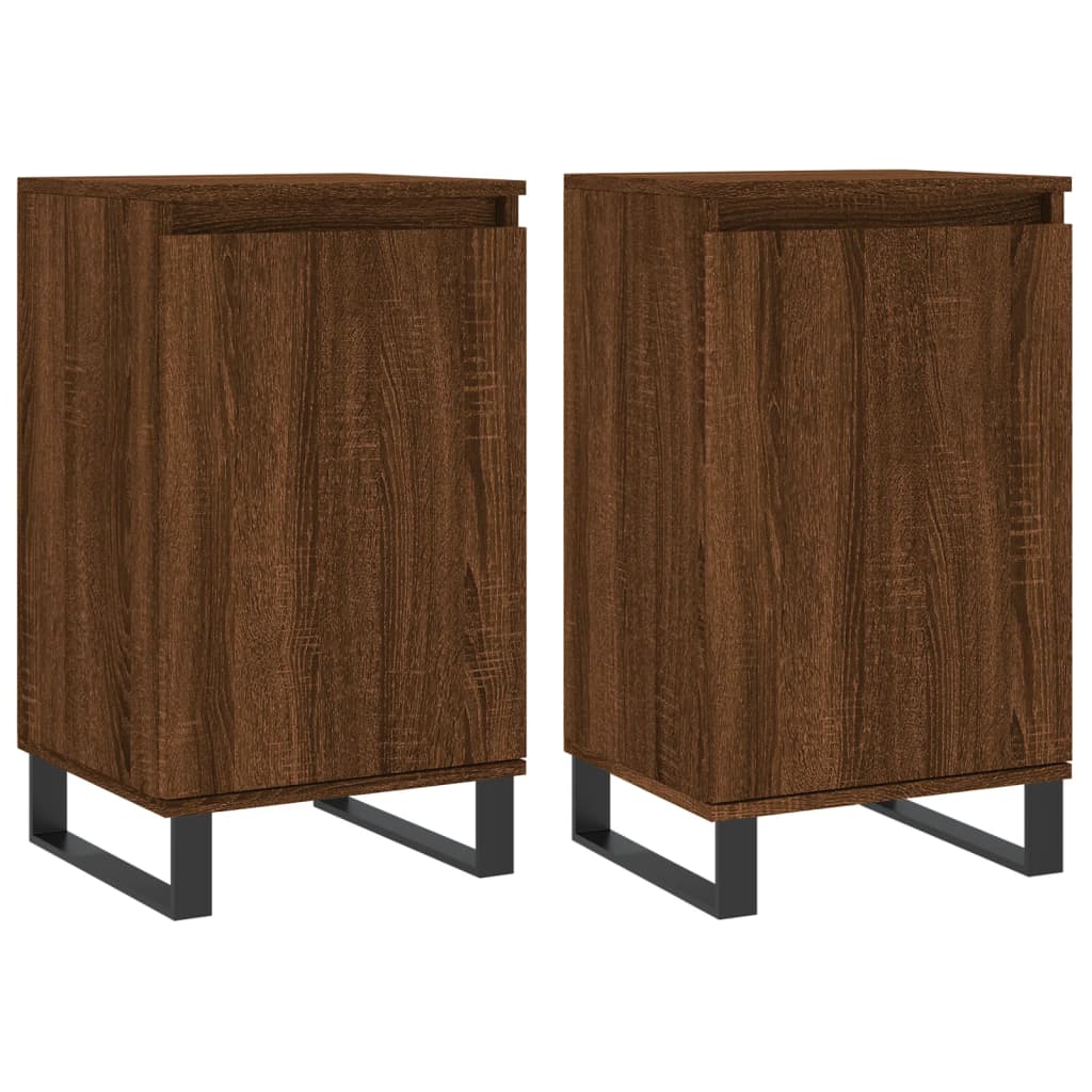 vidaXL Sideboards 2 pcs Brown Oak 40x35x70 cm Engineered Wood