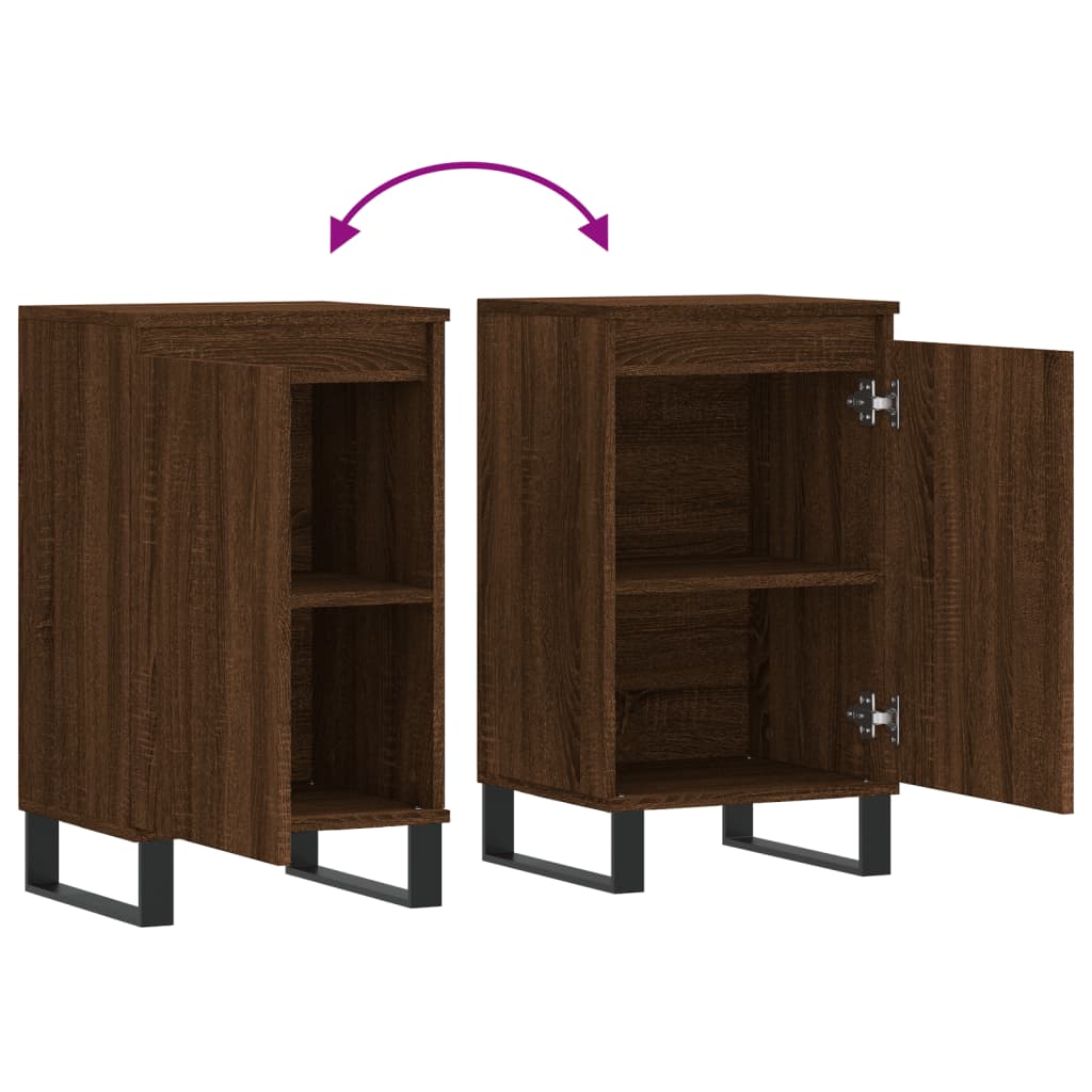 vidaXL Sideboards 2 pcs Brown Oak 40x35x70 cm Engineered Wood