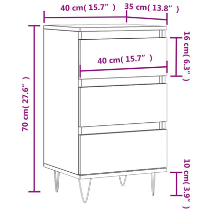 vidaXL Sideboard Smoked Oak 40x35x70 cm Engineered Wood