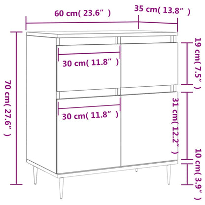 vidaXL Sideboard White 60x35x70 cm Engineered Wood
