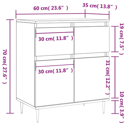 vidaXL Sideboard Smoked Oak 60x35x70 cm Engineered Wood