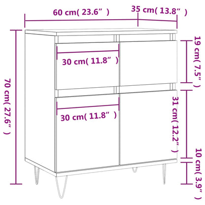 vidaXL Sideboard Smoked Oak 60x35x70 cm Engineered Wood
