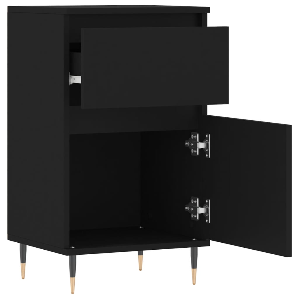 vidaXL Sideboards 2 pcs Black 40x35x70 cm Engineered Wood
